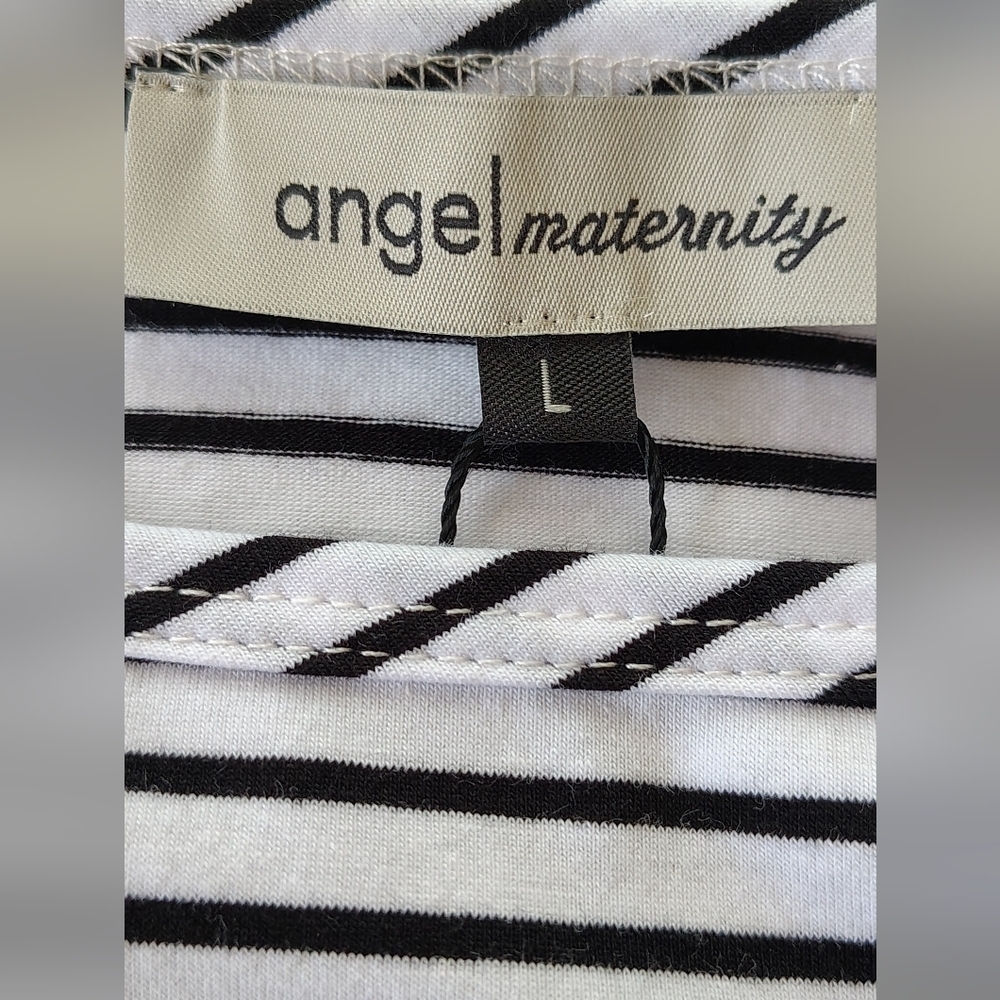 Angel Maternity Striped Black and White Women's Top Size L - Picture 7 of 9